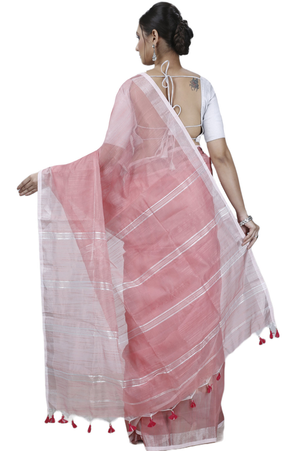 Pitch Blended Cotton Toshini Hand Loom Saree (1182)